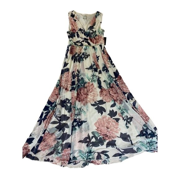 NWT En Focus Women's Soft Light Floral Maxi Dress - 10 - Picture 1 of 14
